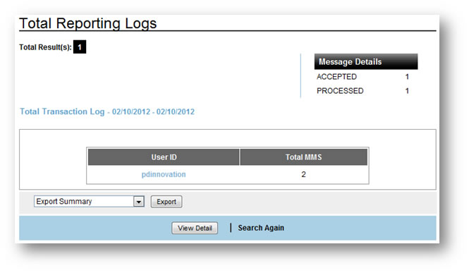 Total Reporting Logs MMS
